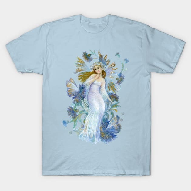 Vintage Fairy With Flowers T-Shirt by Anonic